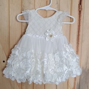 6-9 months ivory and gold baby girl dress